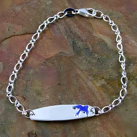 Sterling Silver Baby Identity Name Bracelet & Blue Bird