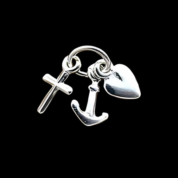 Sterling Silver Religious Faith, Hope & Charity Charm