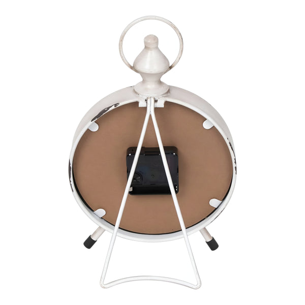 Distrssed White French Provisional Round Table Clock