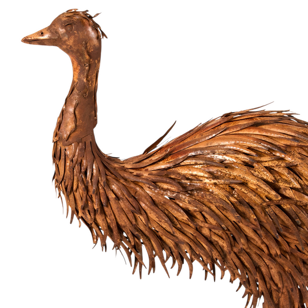 Large Rustic Metal Mum Emu Outdoor Garden Statue Sculpture