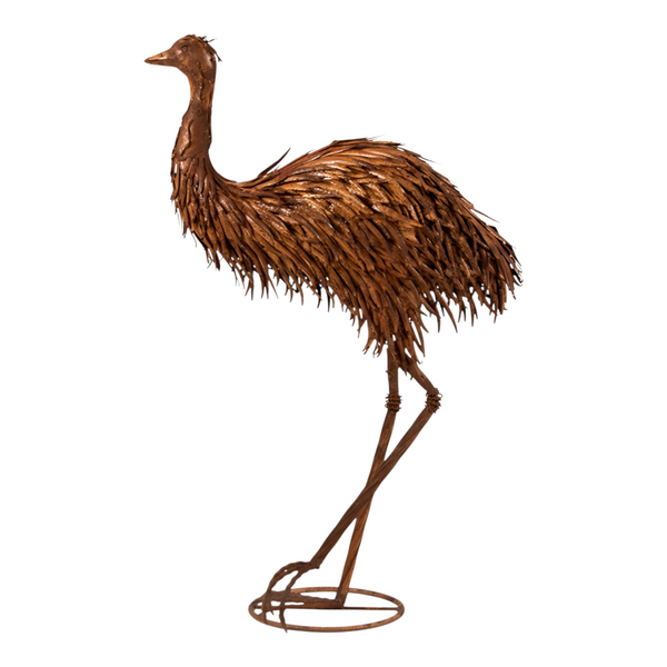 Large Rustic Metal Mum Emu Outdoor Garden Statue Sculpture