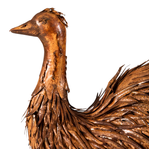 Extra Large Rustic Metal Dad Emu Outdoor Garden Statue Sculpture