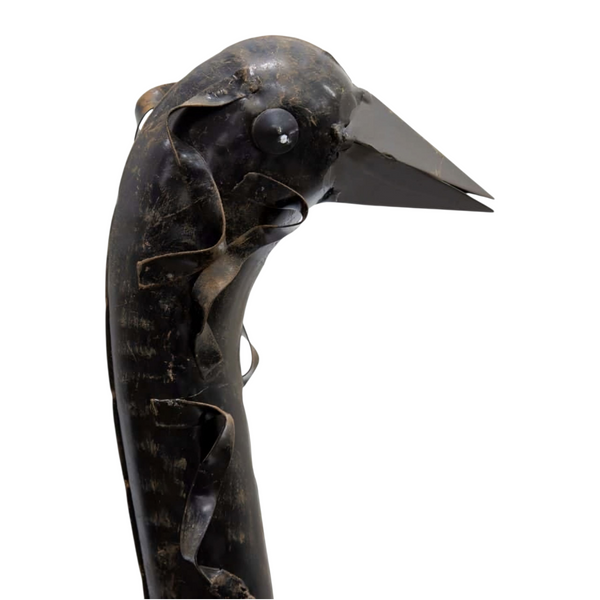 Tall Black Rust Metal Mr Emu Outdoor Garden Statue Sculpture