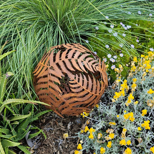 Set of 2 Small Rustic Decorative Garden Fern Design Ball- 25cm