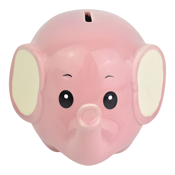 Children's Pink Ceramic Elephant Money Box