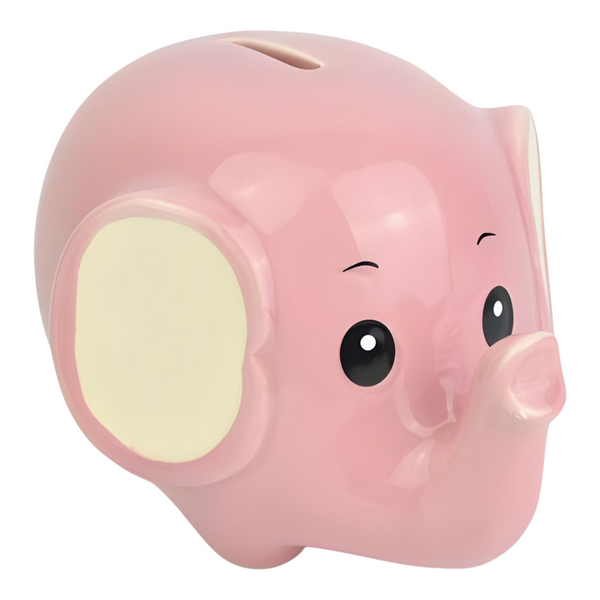 Children's Pink Ceramic Elephant Money Box