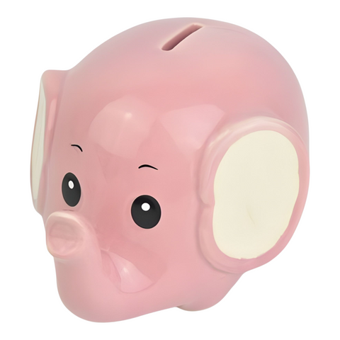 Children's Pink Ceramic Elephant Money Box