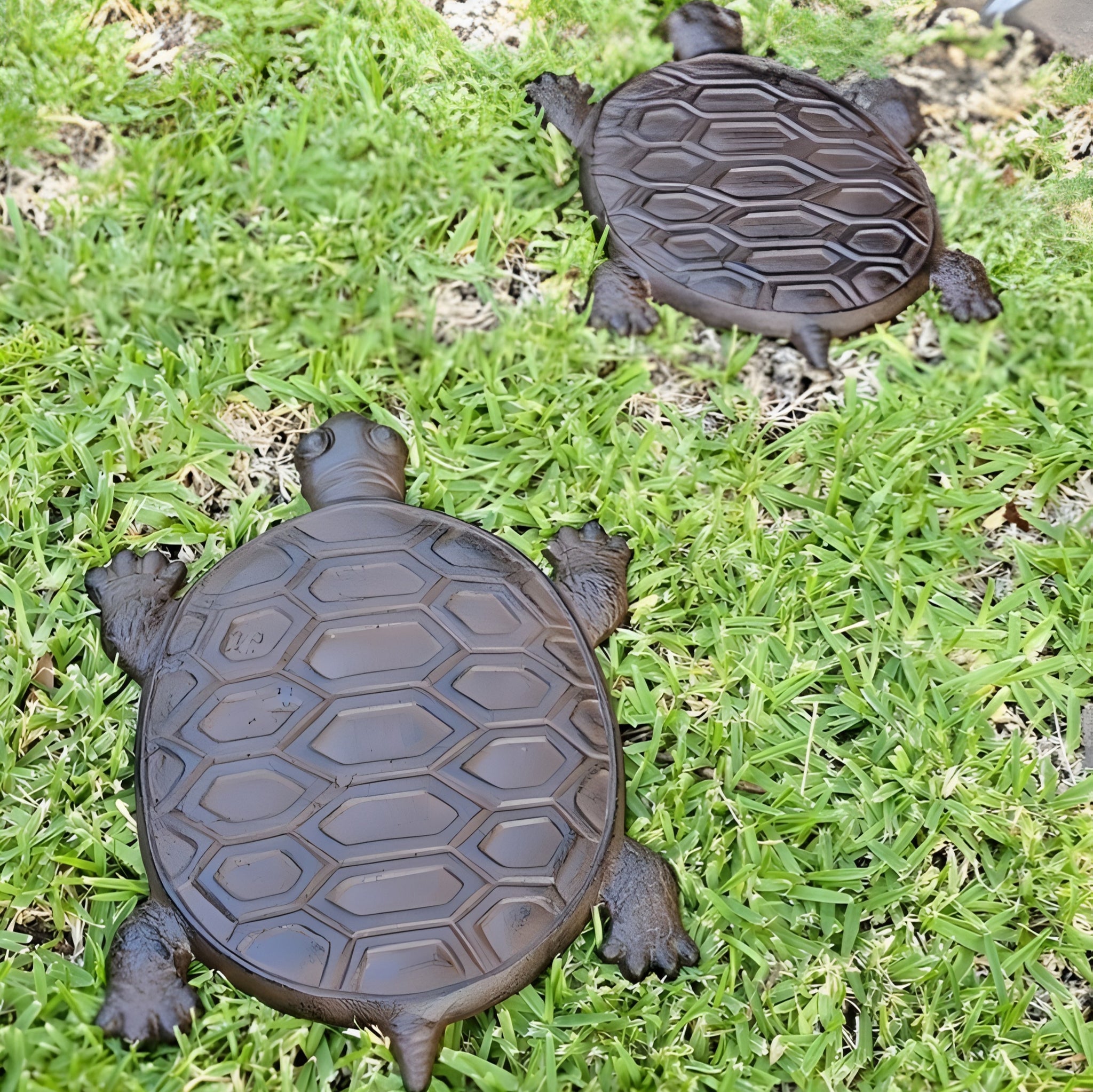 Set of 6 Cast Iron Turtle Garden Stepping Stones