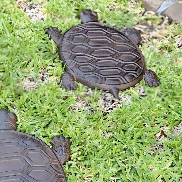 Set of 6 Cast Iron Turtle Garden Stepping Stones
