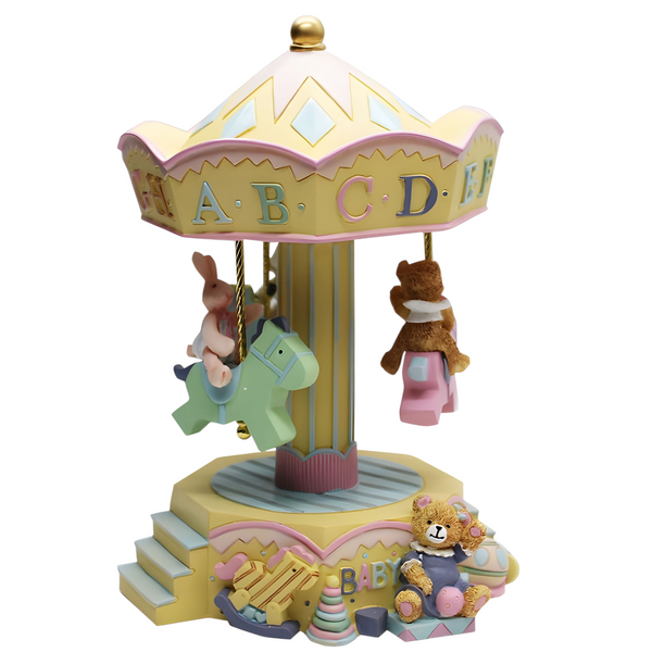 Children's Musical ABC Alphabet Rotating Carousel Merry Go Round