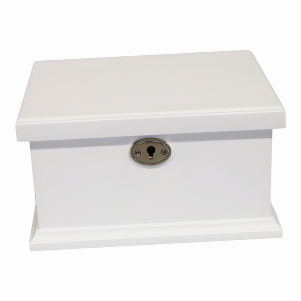 White & Pink Ballerina Wooden Musical Jewellery Box