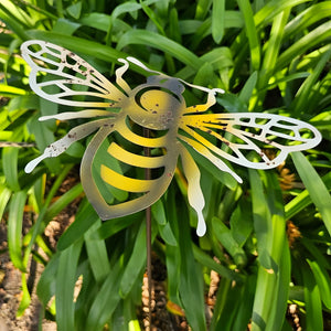 Set of 4 Coloured Outdoor Garden Bee Stakes