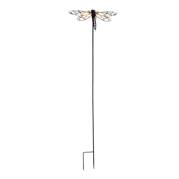 Set of 4 Coloured Outdoor Garden Dragonfly Stakes