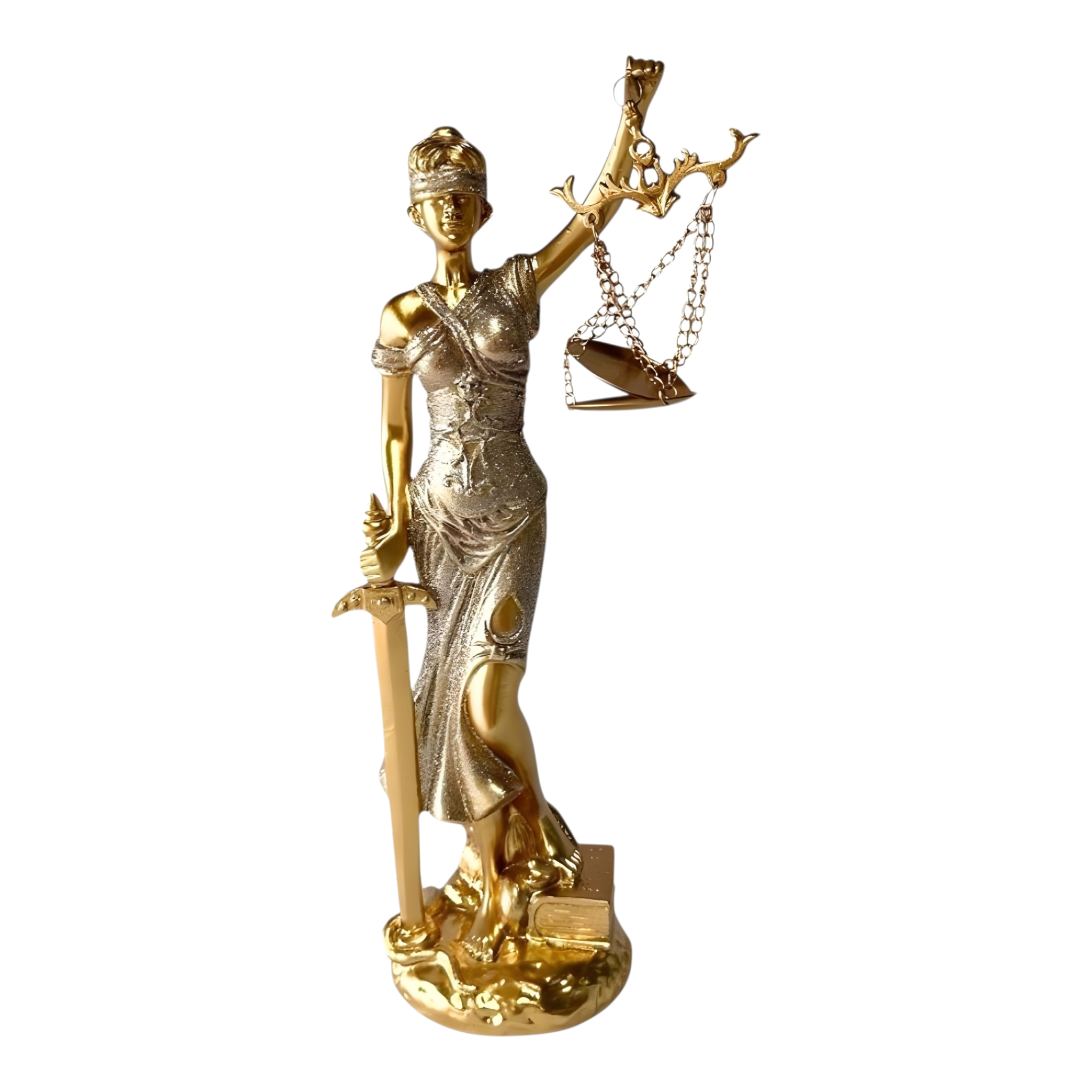 Gold Plated Greek Goddess Of Justice Statue Figurine