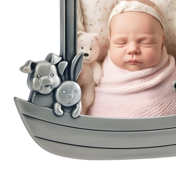 Children's Silver Pewter Noah's Ark Baby Photo Frame