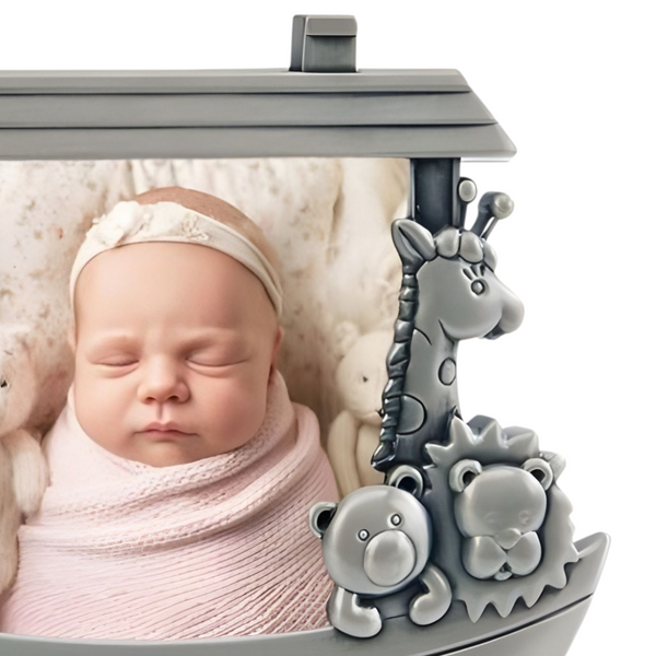 Children's Silver Pewter Noah's Ark Baby Photo Frame