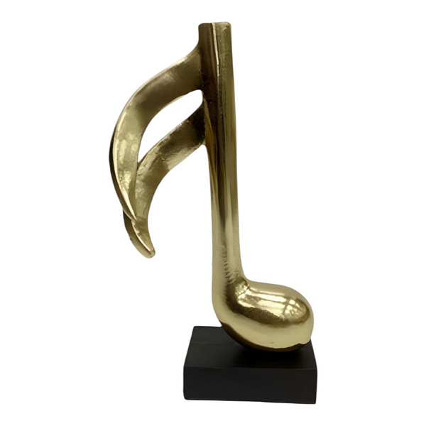Set 3 Gold Musical Notes On Black Stands Decorative Tabletop Figurines