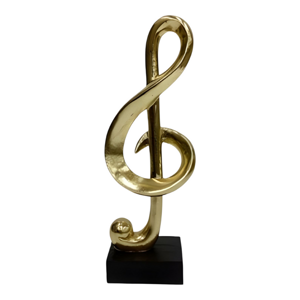 Set 3 Gold Musical Notes On Black Stands Decorative Tabletop Figurines