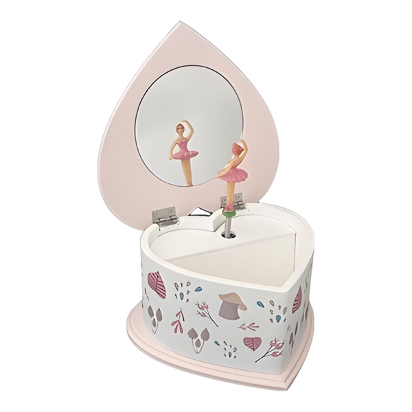 Girl's Pink Heart Ballerina Musical Jewellery Box