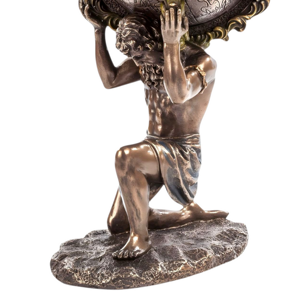 Veronese Cold Cast Bronze Atlas Greek Titan God Carrying World Globe Statue Figurine