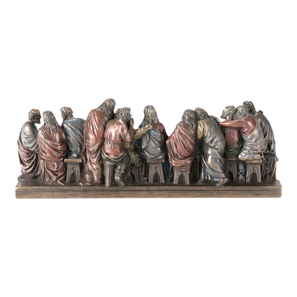 Verosene Bronze The Last Supper Religious Resin Statue Figurine- Leonardo Da Vinci