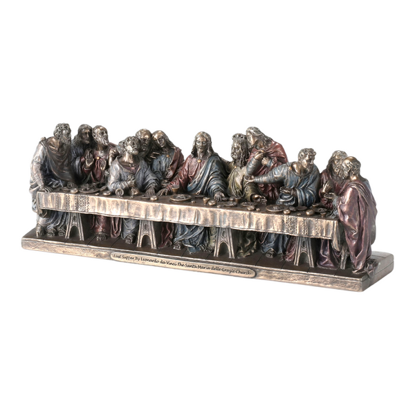 Verosene Bronze The Last Supper Religious Resin Statue Figurine- Leonardo Da Vinci