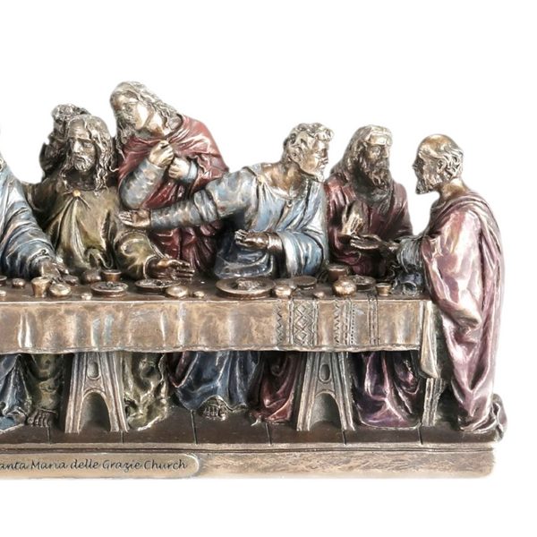 Verosene Bronze The Last Supper Religious Resin Statue Figurine- Leonardo Da Vinci