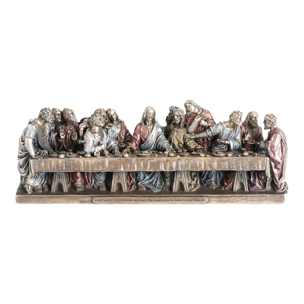 Verosene Bronze The Last Supper Religious Resin Statue Figurine- Leonardo Da Vinci