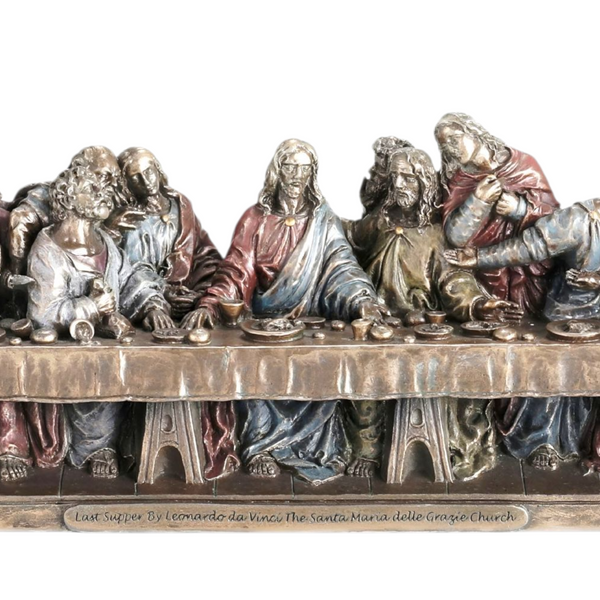 Verosene Bronze The Last Supper Religious Resin Statue Figurine- Leonardo Da Vinci