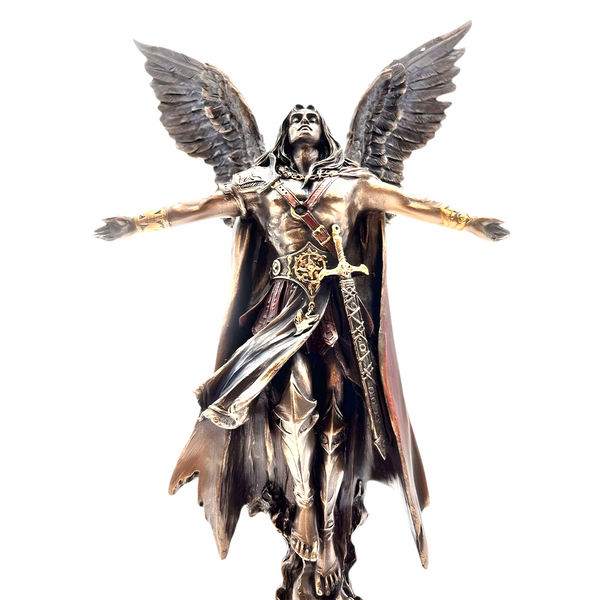 Veronese Cold Cast Bronze Archangel Uriel Assending Statue Figurine
