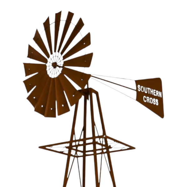 XXL Southern Cross Heavy Duty Rustic Metal Garden Windmill- 313cm