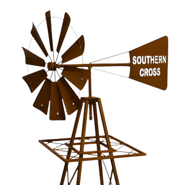 Southern Cross Heavy Duty Rustic Metal Garden Windmill- 120cm
