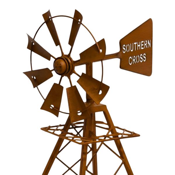 Southern Cross Rustic Metal Garden Windmill- 30cm