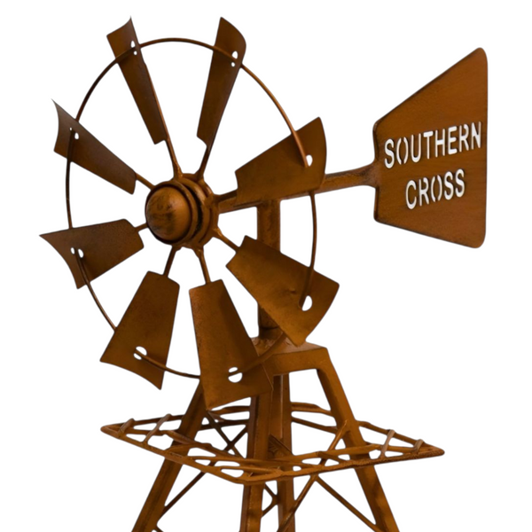 Southern Cross Rustic Metal Garden Windmill- 30cm