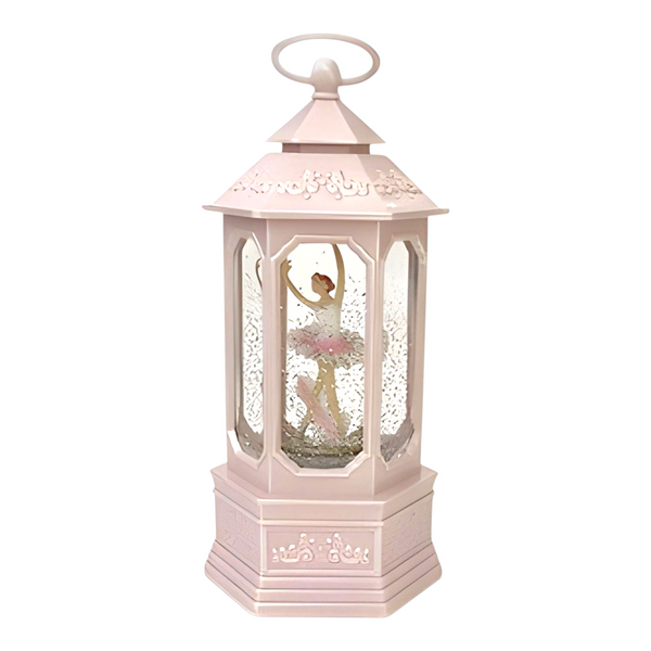 Children's Large Pink Musical Ballerina Light Up Glitter Lantern