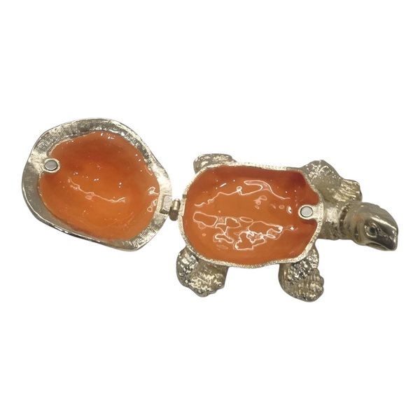 Gold Turtle Jewelled Enamel Trinket Box Figurine