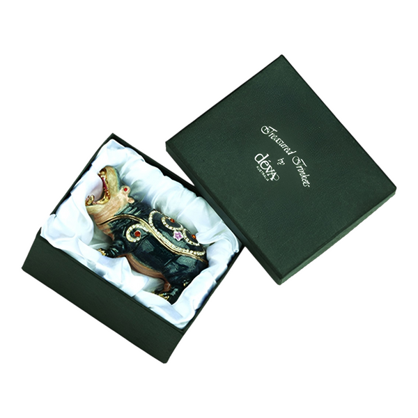 Red Ladybug Jewelled Enamel Trinket Box Figurine