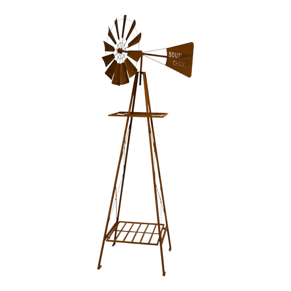 Large Southern Cross Heavy Duty Rustic Metal Garden Windmill- 160cm