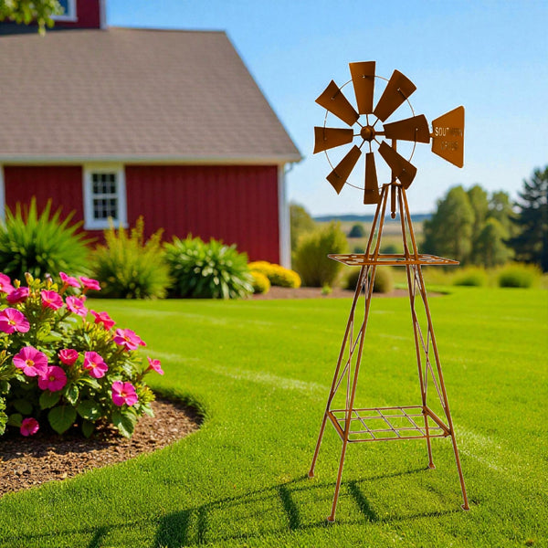 Southern Cross Rustic Metal Garden Windmill- 80cm