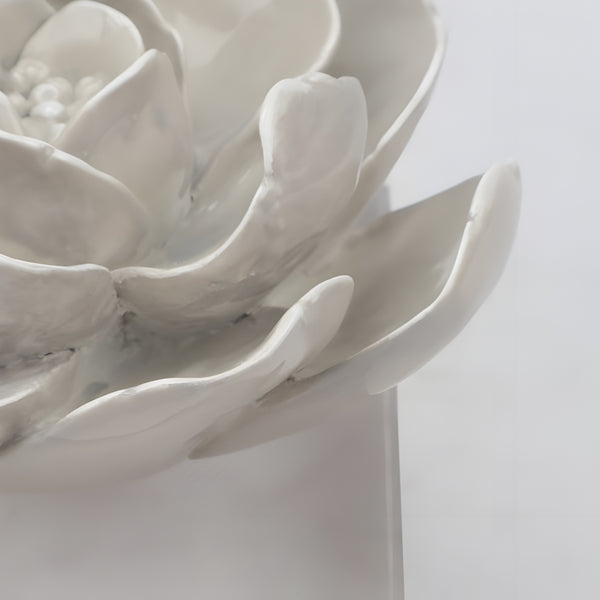 Grey Camelia Resin Flower On Acrylic Base Decorative Tabletop Ornament