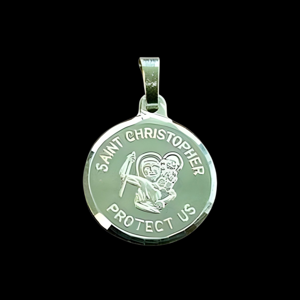 Fine Silver Saint Christopher Medal Pendant