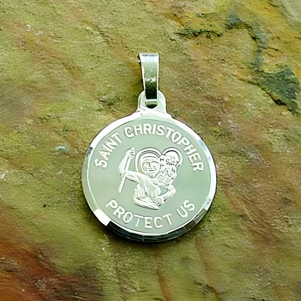 Fine Silver Saint Christopher Medal Pendant