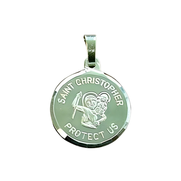 Fine Silver Saint Christopher Medal Pendant