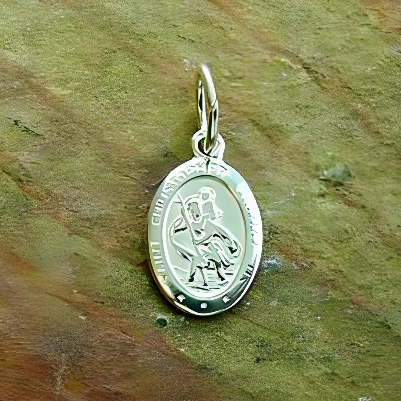 Oval Sterling Silver Saint Christopher Medal Pendant