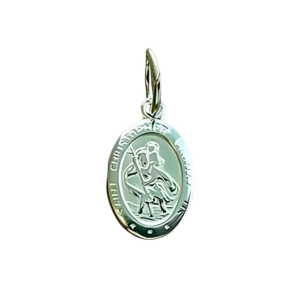 Oval Sterling Silver Saint Christopher Medal Pendant