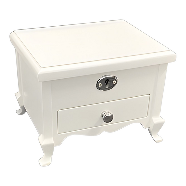 White & Pink Ballerina Wooden Musical Jewellery Box