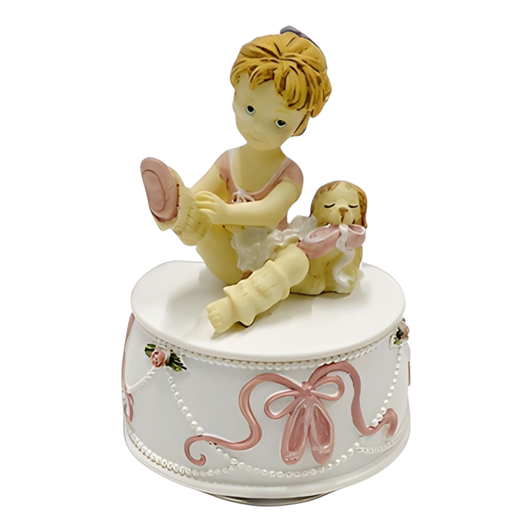 White & Pink Musical Ballerina Carousel