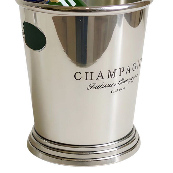 Shiny Silver Plated Single Bottle Champagne France Ice Cooler Bucket with Handles