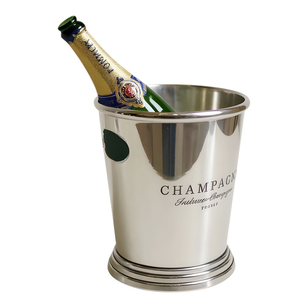 Shiny Silver Plated Single Bottle Champagne France Ice Cooler Bucket with Handles