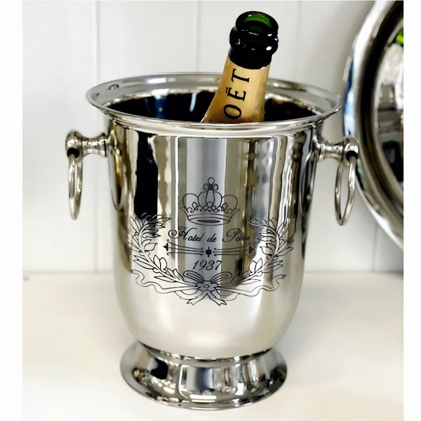 Silver Plated Hotel De Paris Single Bottle Champagne Ice Cooler Bucket with Handles